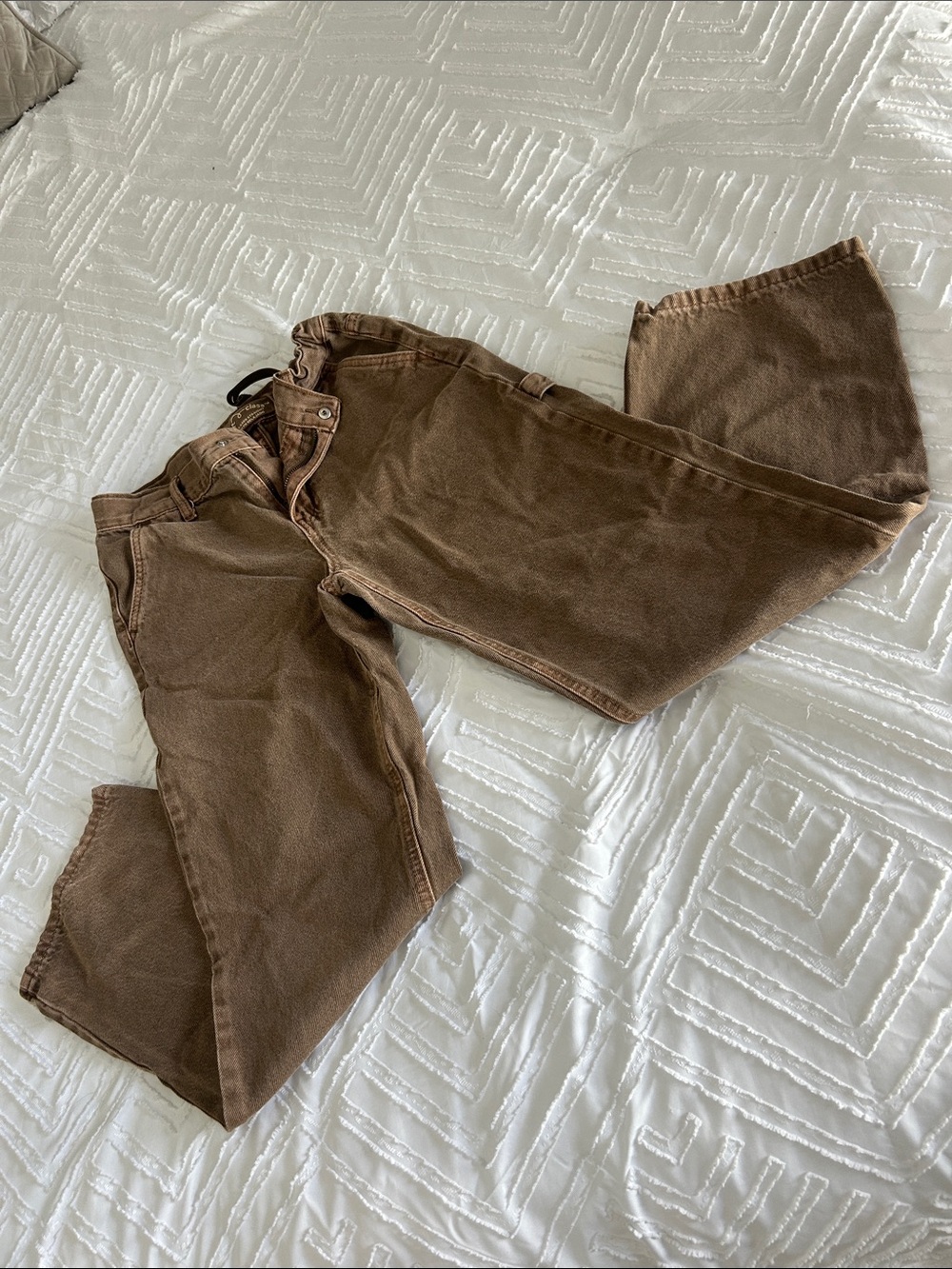 Art Class Kids Brown Relaxed Fit Straight Adjustable Waist Carpenter Pants 14
